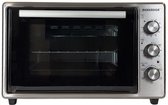 Merkador Vrijstaande Oven - 40 Liter - 1600 Watt - RVS Afwerking - Hetelucht - Gemakkelijk Schoon Te Maken Geëmailleerde Binnenkant - Kruimelbak