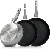 Batterie de cuisine Royalty Line - 3 pièces - Ø20, 24, 28 cm - avec revêtement en marbre antiadhésif