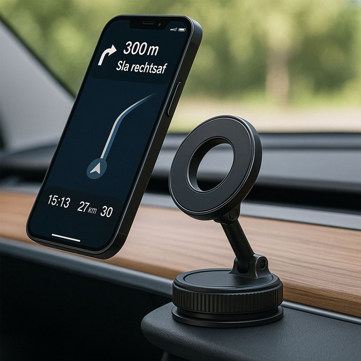 TechNow Telefoonhouder – Auto Dashboard en Ruit – Zuignap – 360° Draaibaar – Zwart