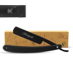 Haryali London Open Scheermes voor Heren - Traditioneel Open Scheermes - Barber's Razor - Elegant Zwart Cut Throat Scheermes met Kunststof Handvat