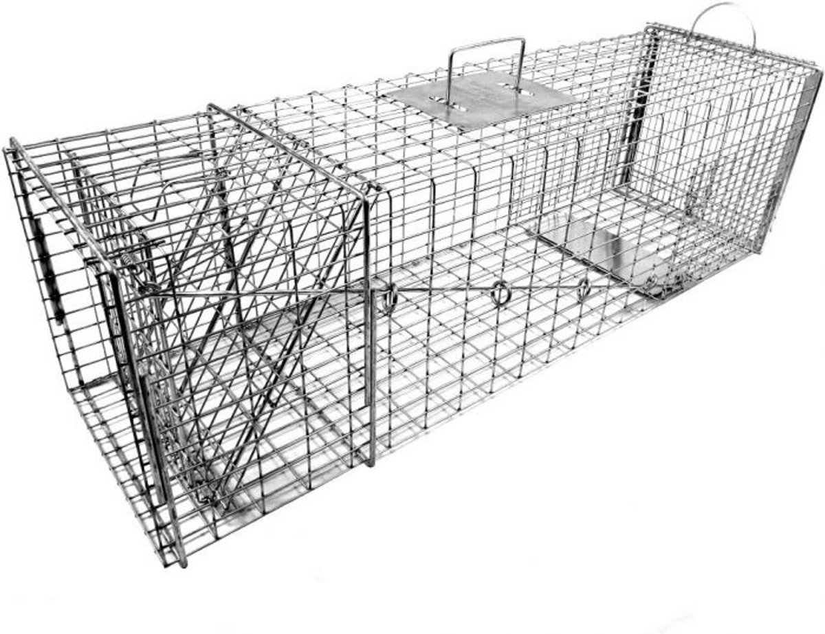 Professionele Gegalvaniseerde Vangkooi voor Katten & Kleine Dieren – 80x 27x 31 cm – Lichtgewicht & Diervriendelijk – 4,6 kg