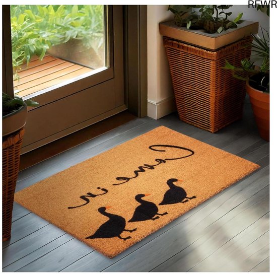 Floordirekt Deurmat voor binnen en buiten, 100 x 200 cm, bruin, deurmat