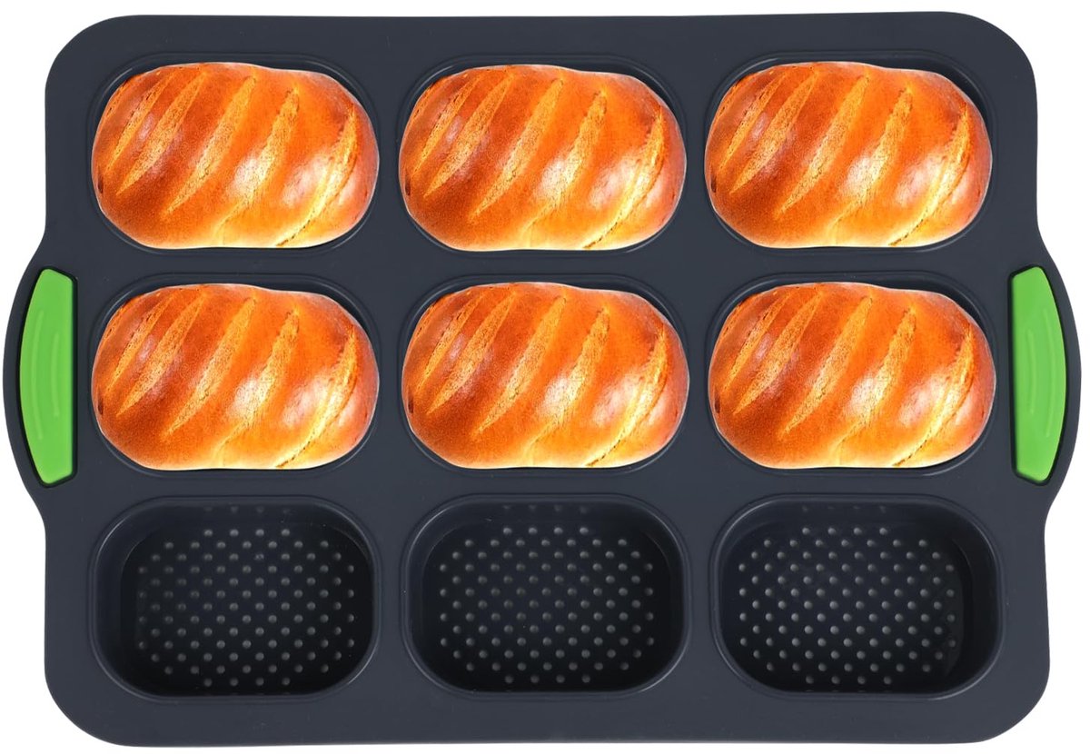Ibenzoa® Siliconen Bakvorm voor Baguettes en Broodjes met Antiaanbaklaag en 9 Sleuven, Ideaal voor Thuisbakken