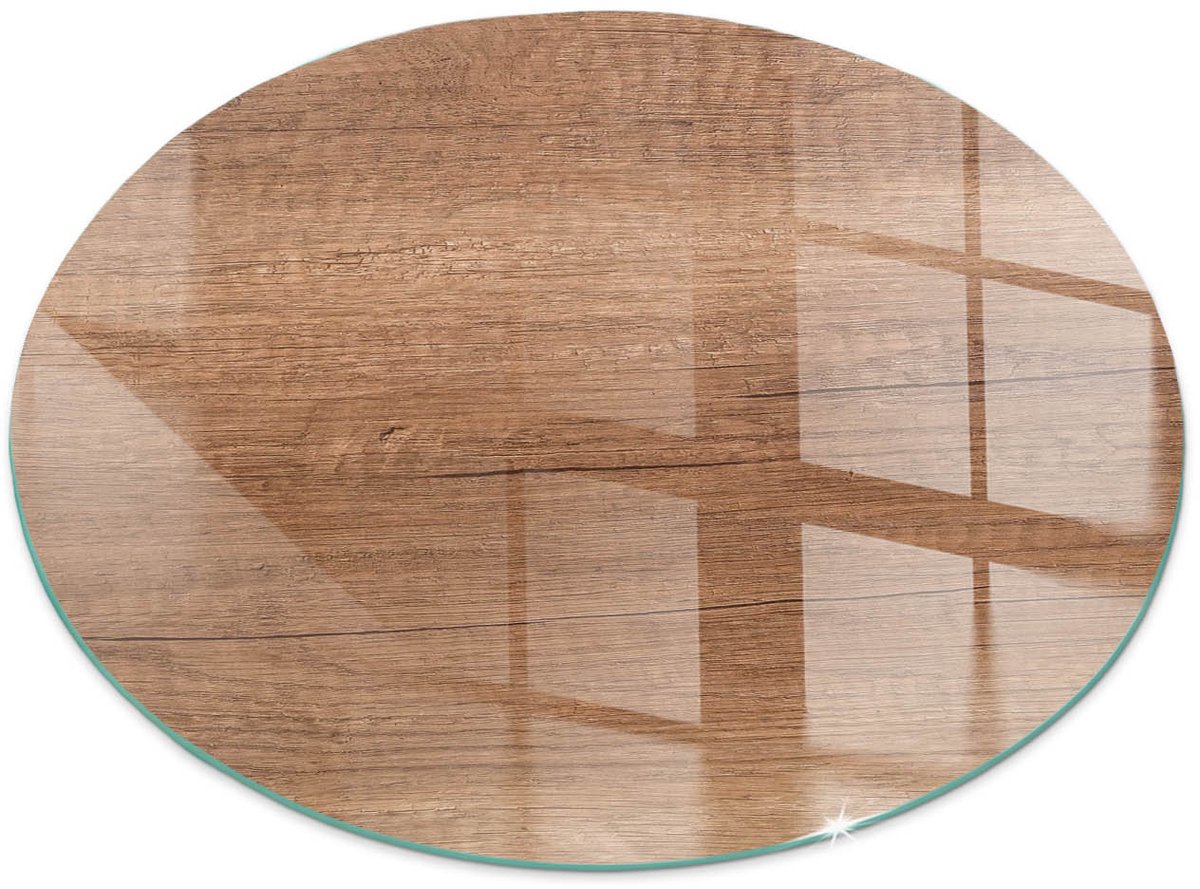 Tulup Kachel Vloerplaat - Natuurlijk houtpatroon Plaat Onder Houtkachel - 50 cm - Bruin Plaat Voor Onder Houtkachel - Ronde Kachel Vloerplaat - Vloerplaat Openhaard - Vloerplaat Voor Kachel - Vloerplaat Voor Houtkachel