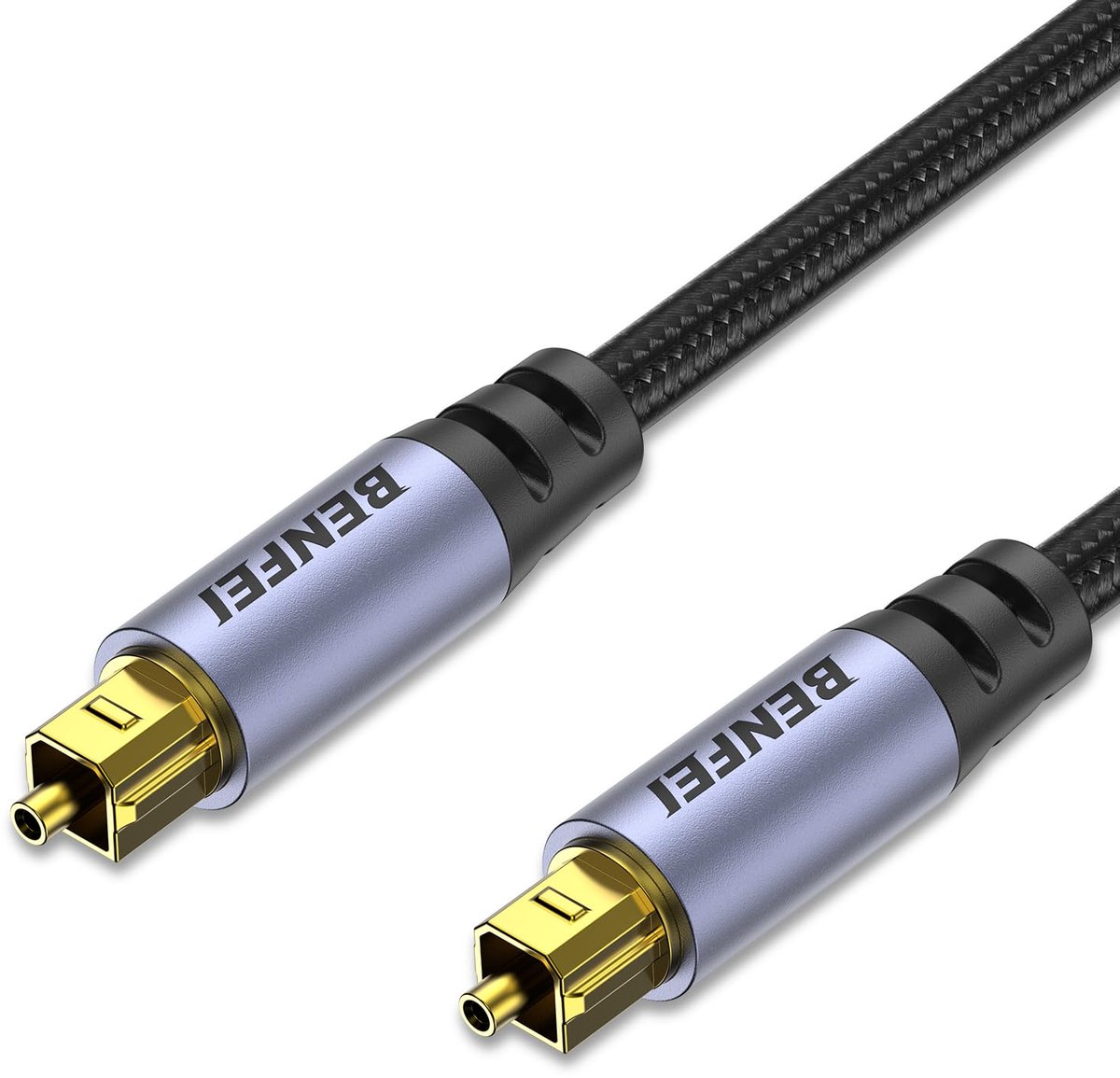 Benfei Toslink Optische Audiokabel 2 Meter - Audio Kabel met Gold Plated Connectoren - Gevlochten Optical Kabel