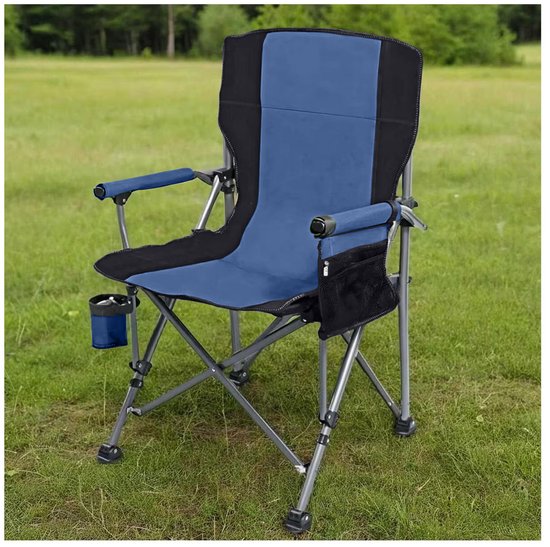 Lopoleis® Campingstoel – Klapstoel – Campingstoel opvouwbaar – Visstoel – Vouwstoel – Strandstoel – Inklapbaar – Lichtgewicht – Outdoor Stoel – Blauw — afbeelding 2