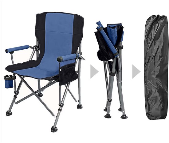 Lopoleis® Campingstoel – Klapstoel – Campingstoel opvouwbaar – Visstoel – Vouwstoel – Strandstoel – Inklapbaar – Lichtgewicht – Outdoor Stoel – Blauw — afbeelding 4