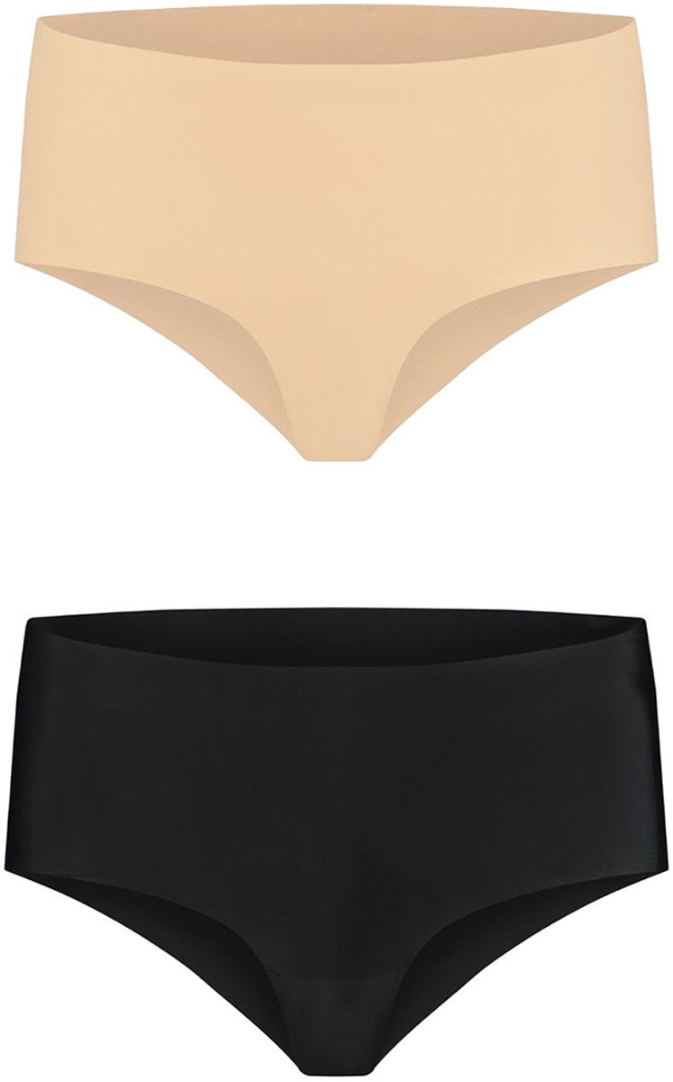 Bye Bra 2-pack katoenen hoge slip Beige/Black
