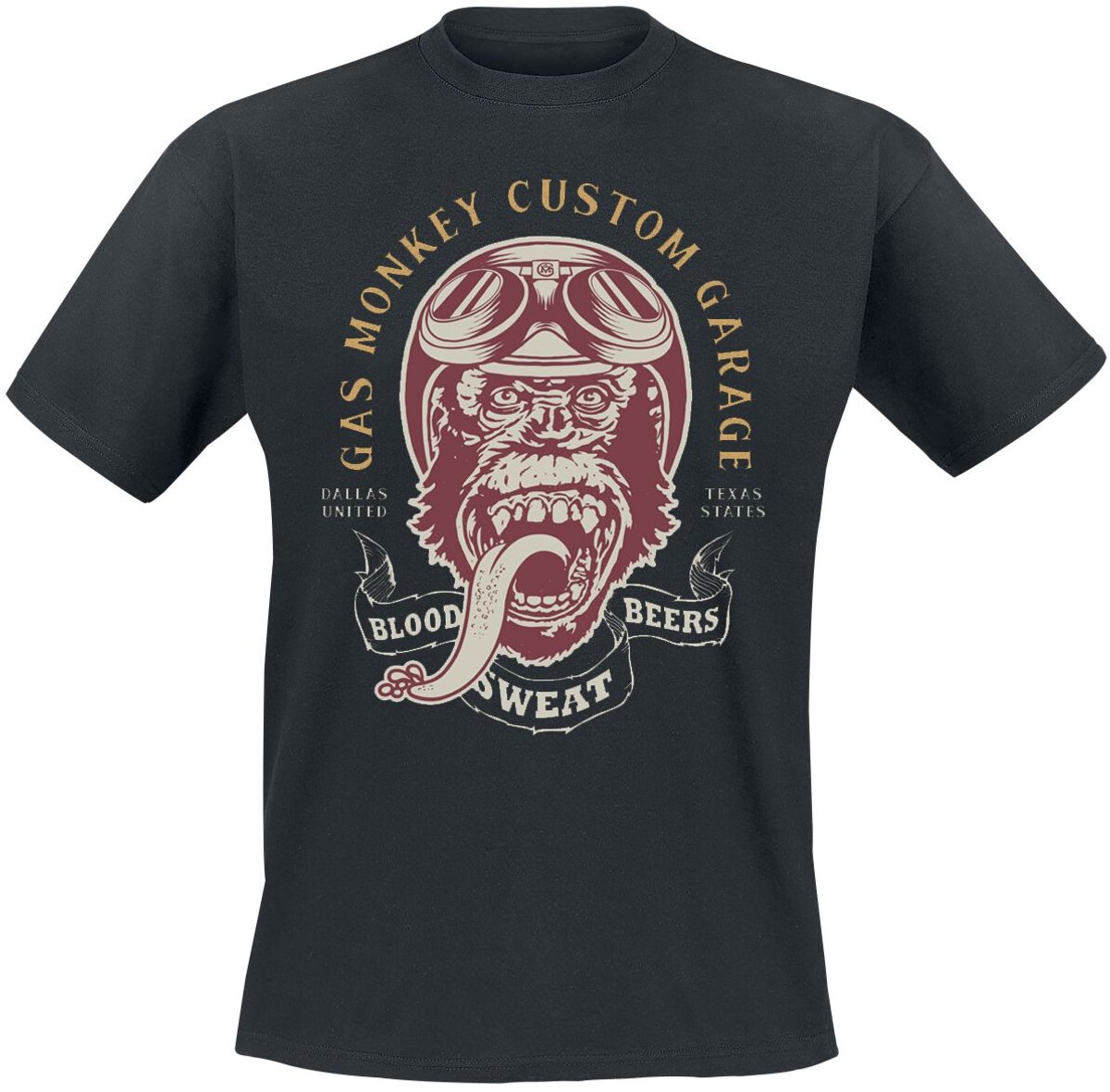 Gas Monkey Garage Vintage Monkey Heren T-shirt - zwart - S