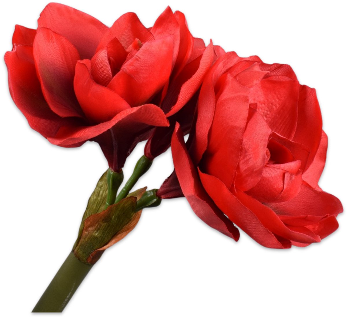 Silk-ka Kunstbloem-Zijden Bloem-Kunsttak Amaryllis Steel Rood 61 cm Rood-Groen