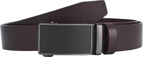 The Leather Goods Craft - Riem en cuir de vachette de haute qualité avec boucle automatique - Cuir pleine fleur - Marron - Ceinture en cuir de Premium - Ceintures de Luxe pour homme - Taille 110