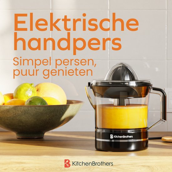 KitchenBrothers Citruspers - Handmatig - Sinaasappelpers en Citroenpers - Compact - 0.7L - Zwart van KitchenBrothers — afbeelding 2