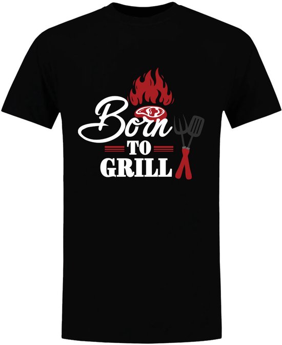 T-shirt homme Born To Grill - barbecue - bbq - nourriture - viande - chef - cuisinier - drôle - chemise