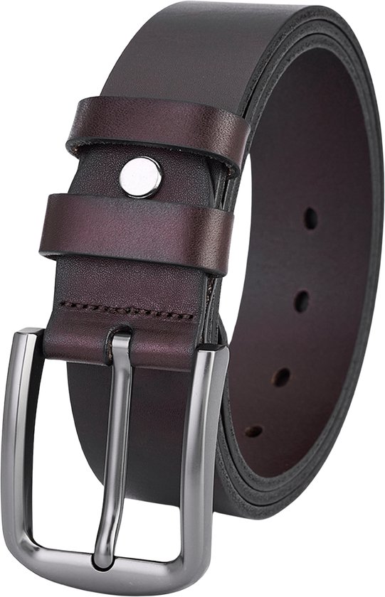 The Leather Goods Craft - Riem de vachette de haute qualité - Cuir pleine fleur - Marron foncé - Ceinture en cuir Premium - Ceintures de Luxe Ceintures - Taille 100