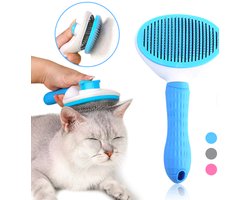 Kattenborstel/Hondenborstel - BLAUW Borstel voor langharig/kortharig -Hondenhaar en Kattenhaar Verwijderaar - blauw - Pet Dog Brush Cat Comb Pet Cleaning Pet Hair Remover Brush For Dogs Cats Grooming Tools