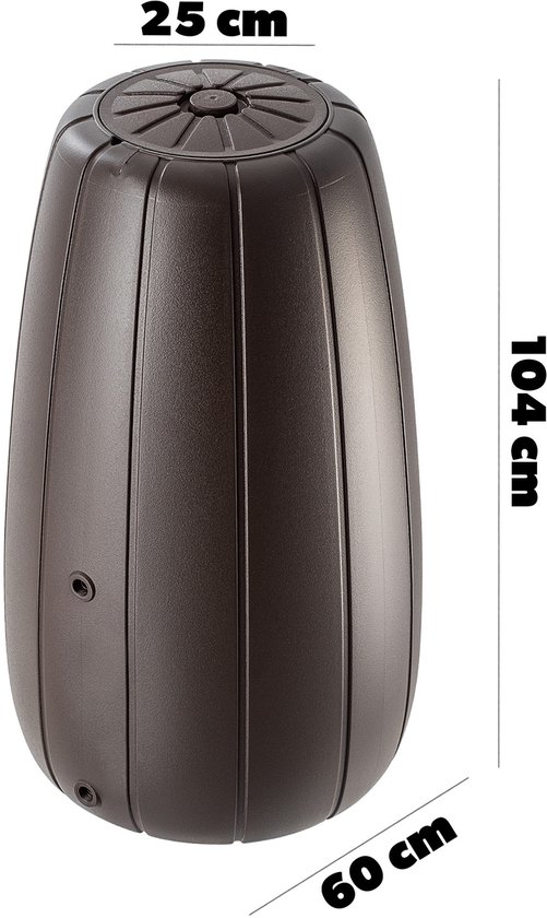 KADAX Regenton 200 Liter, Regenwatertank Met Kraan En Deksel Vorstbestendig Regenvat Van Kunststof Voor Tuin Mokka 1946986614
