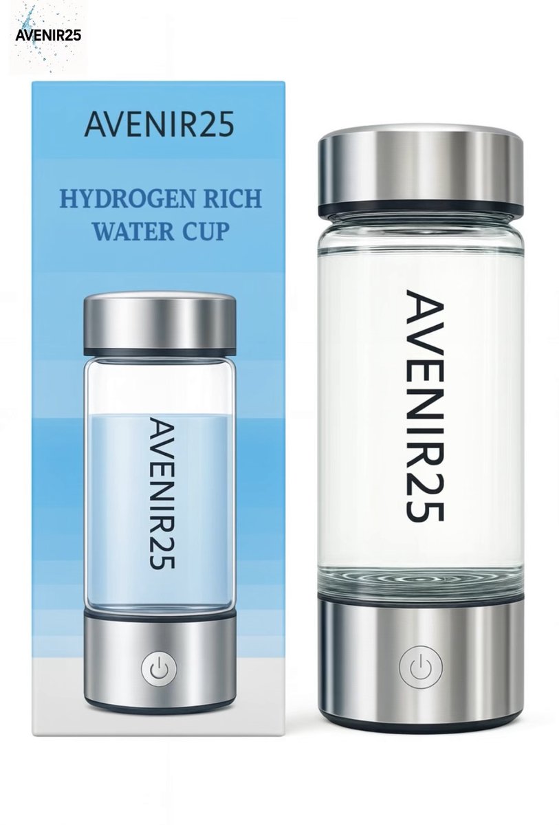 AVENIR25® - Slimme Waterfles H2 - Moleculaire Waterstof Bottle - 3-Laags Filter - 420ml - Gezondheid