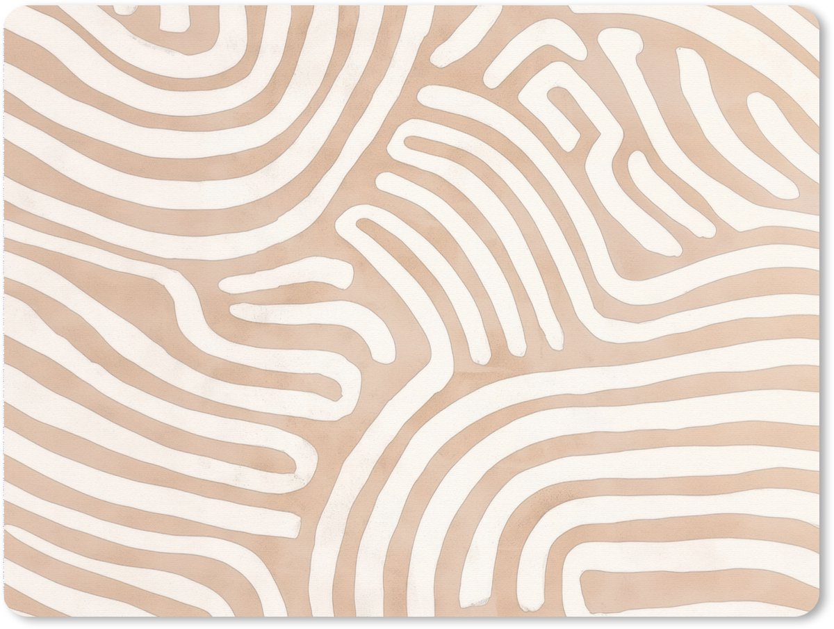 Muismat XXL 80x60 cm - Bureau onderlegger - Bureau mat Beige - Aardspatroon - Bureaumat - Gaming mousepad xl - Bureaulegger groot - Computer deskmat