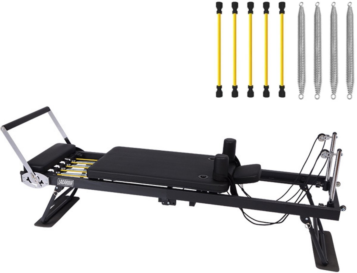 Lacardia Pilates Reformer - Pilates board - Buikspieren - Home workout - pilates bank zwart