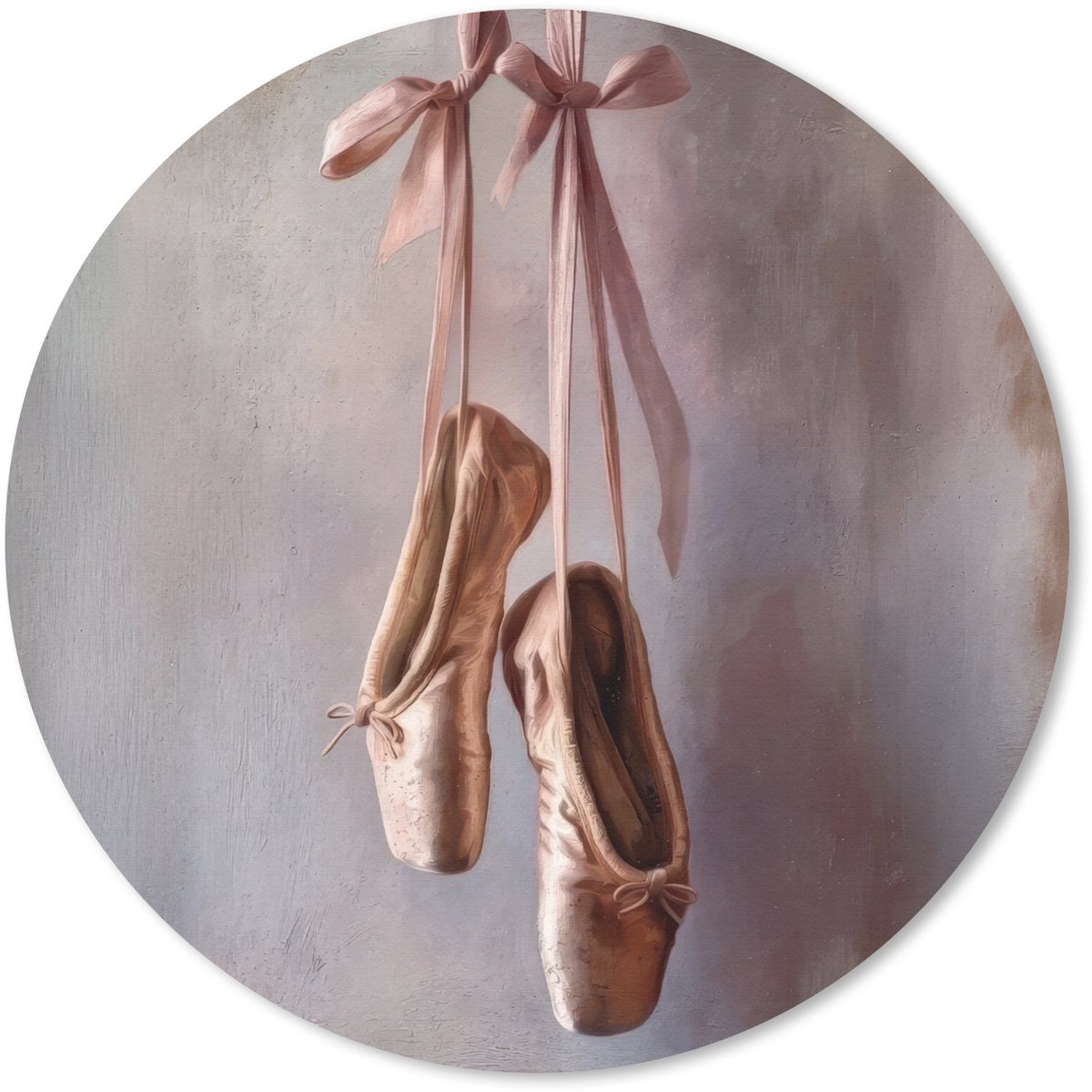 Muismat rond 40x40 cm - Mousepad Balletschoenen - Satijn - Aardetinten - Ronde muismatten