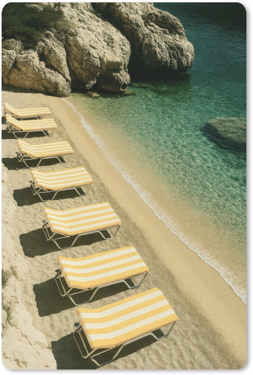 Muismat 18x27 cm - Mousepad Strandbedden - Zee - Stenen - Baai - Muismatten