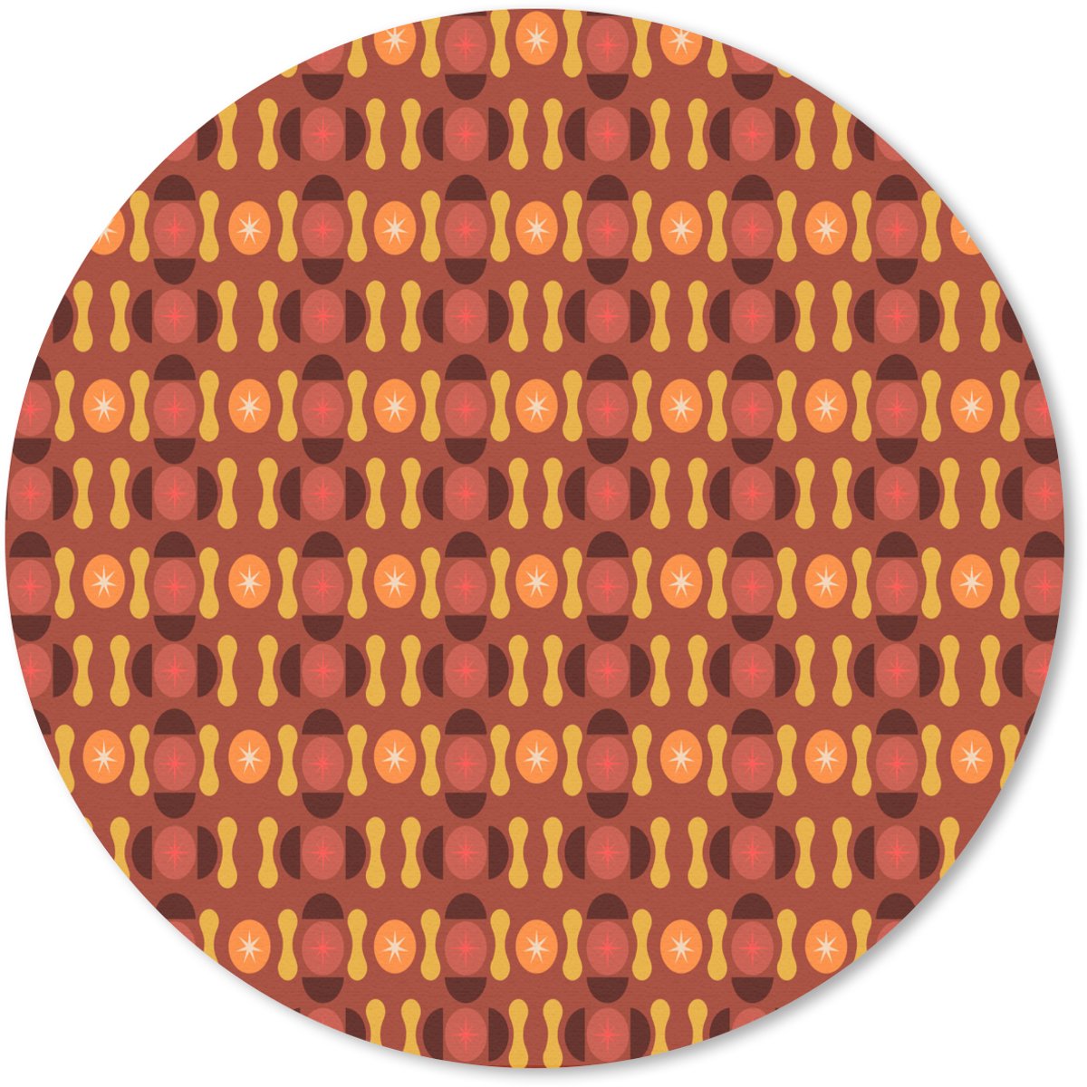 Muismat rond 40x40 cm - Mousepad Retro - Disco - Hippie - Ronde muismatten