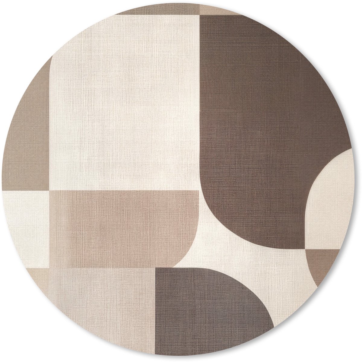 Muismat rond 40x40 cm - Mousepad Geometrisch - Geweven structuur - Modern - Ronde muismatten