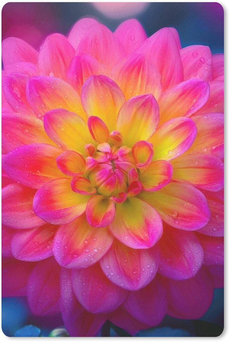 Muismat 18x27 cm - Mousepad Roze - Dahlia - Kleurrijk - Muismatten