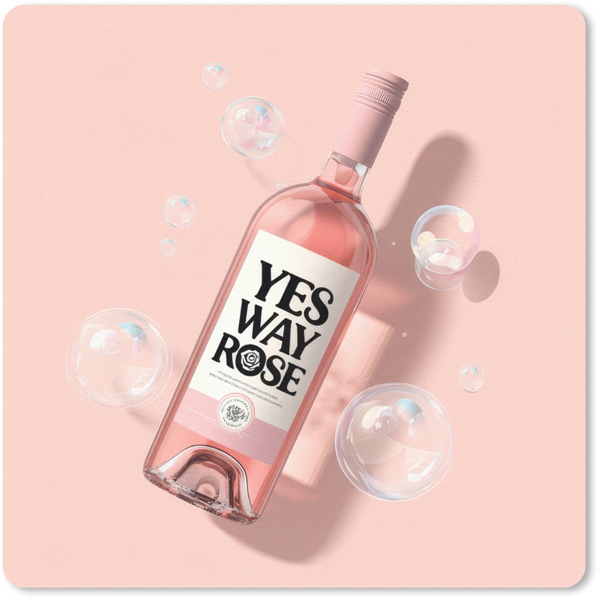 Muismat 20x20 cm - Mousepad Bubbels - Rosé - Roze - Muismatten