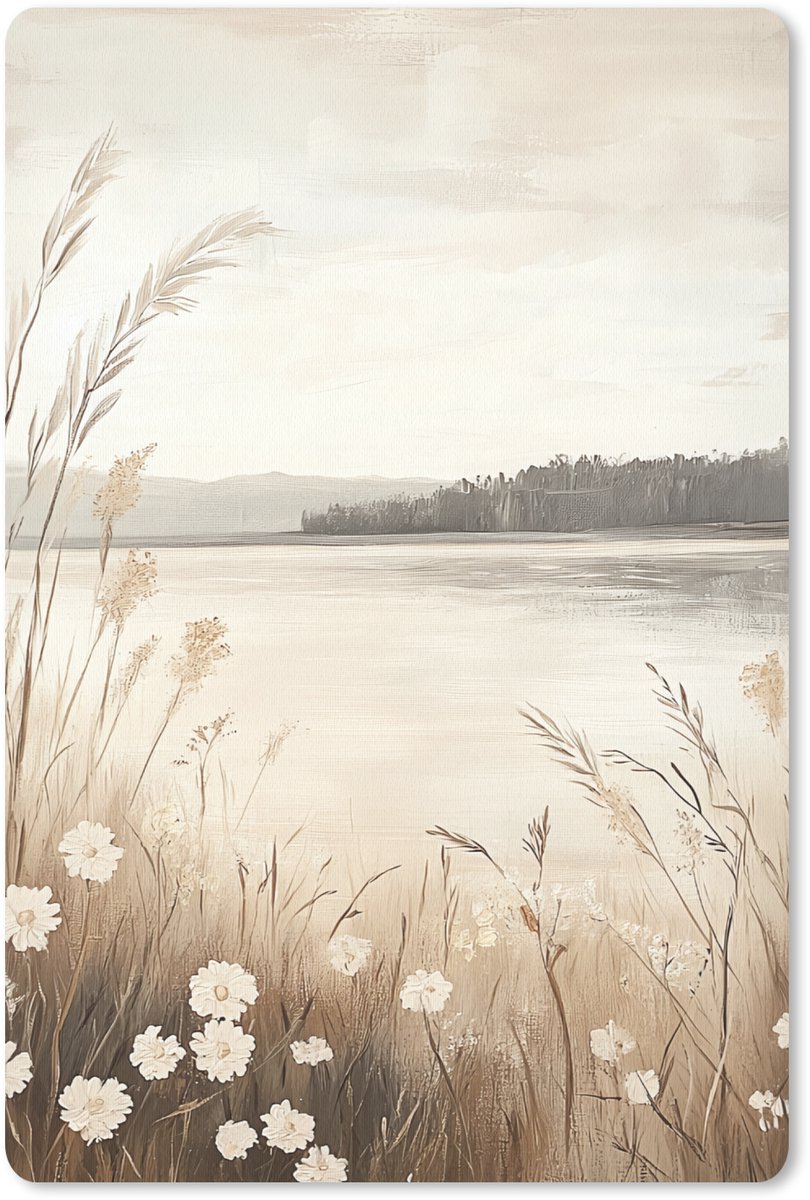 Muismat 18x27 cm - Mousepad Meer - Water - Natuur - Beige - Muismatten