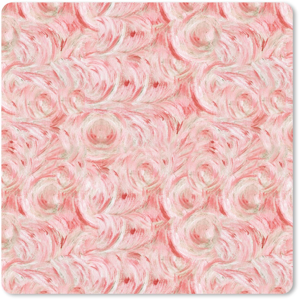 Muismat 30x30 cm - Mousepad Vloeiend - Olieverf - Roze - Muismatten