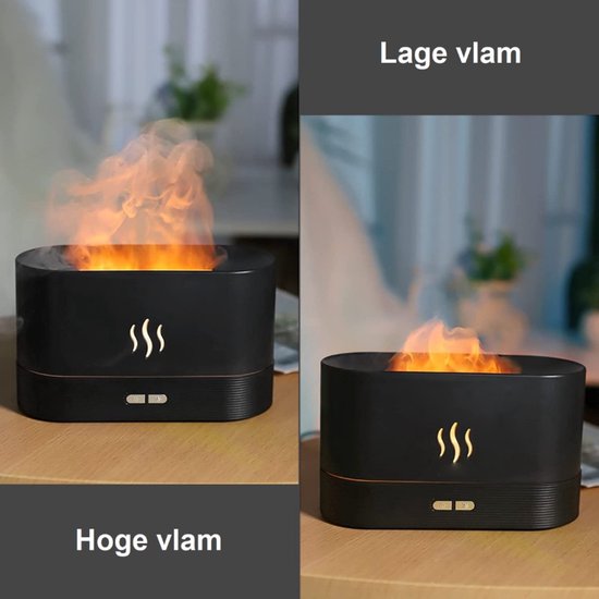 Aroma Diffuser 200ML  - Luchtbevochtiger – Verdamper – Aromatherapie - Geurverspreider - Vlam effect van Zedar