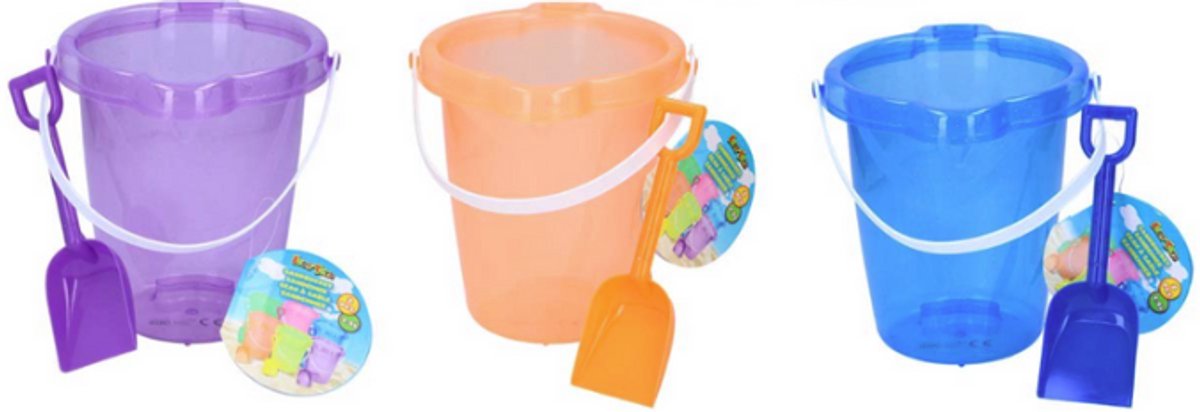 Eddy Toys Zandemmerset – 3 Stuks – Inclusief Schep – 2,5 Liter – Speelgoed voor Strand en Zandbak