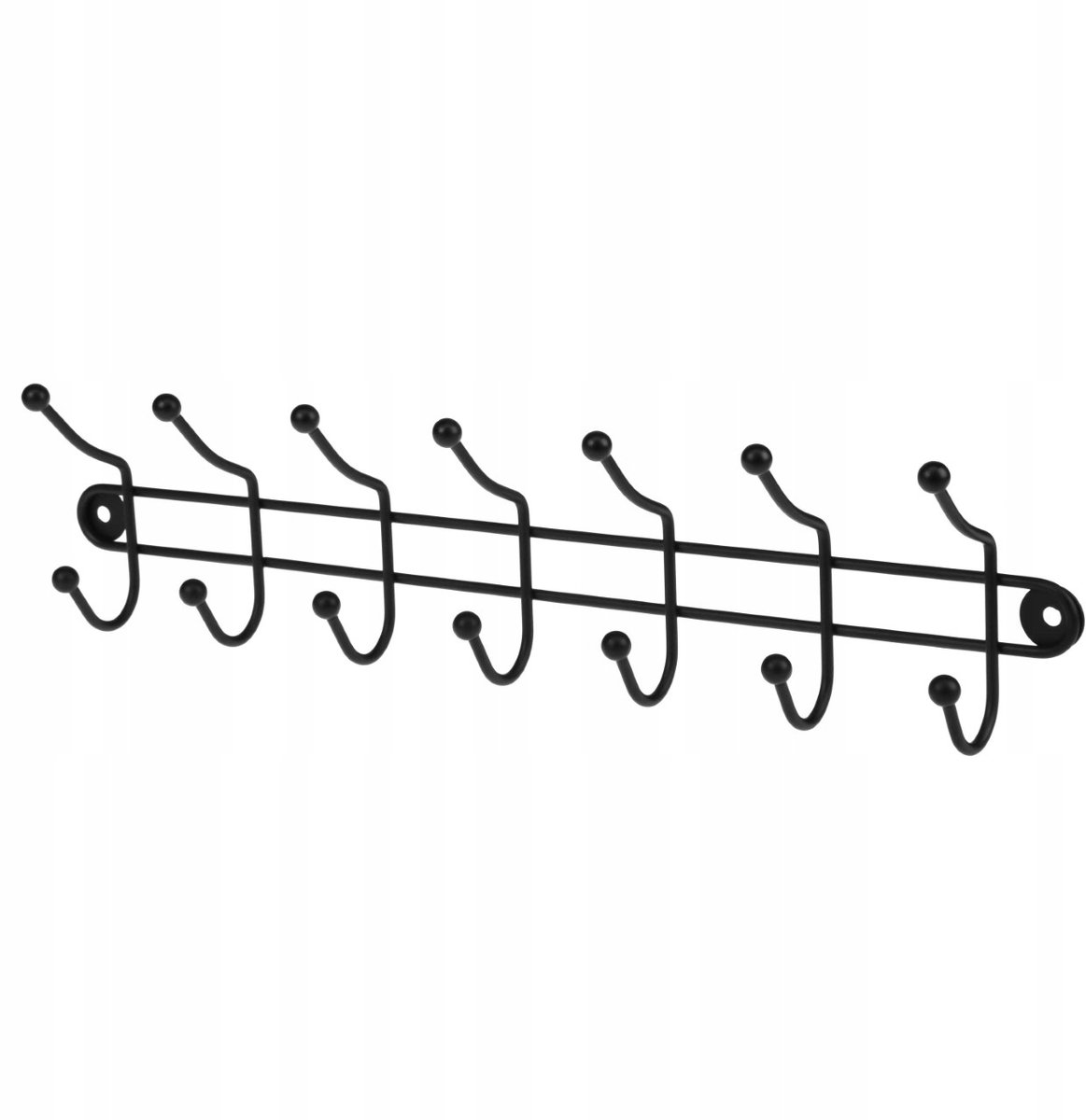 KADAX Wandhaak – Serie 23103 – Wandkapstok – 7 haken – Metaal – Zwart mat