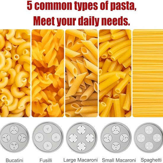 Metalen gastronomische pasta -persbevestiging voor KitchenAid Stand Blend - Duurzame maker -bevestiging met 5 verwisselbare platen voor verse zelfgemaakte pasta van Merkloos — afbeelding 4
