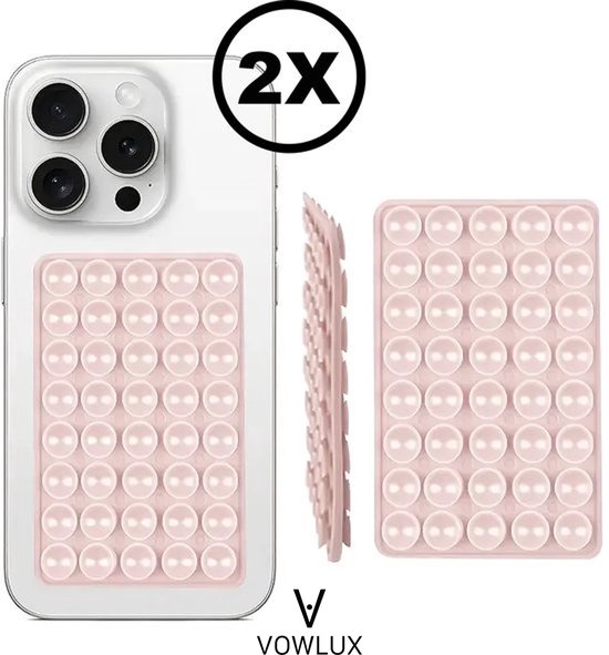 Deux jouets roses avec 40 ventouses chacun. L'un est attaché à un téléphone.