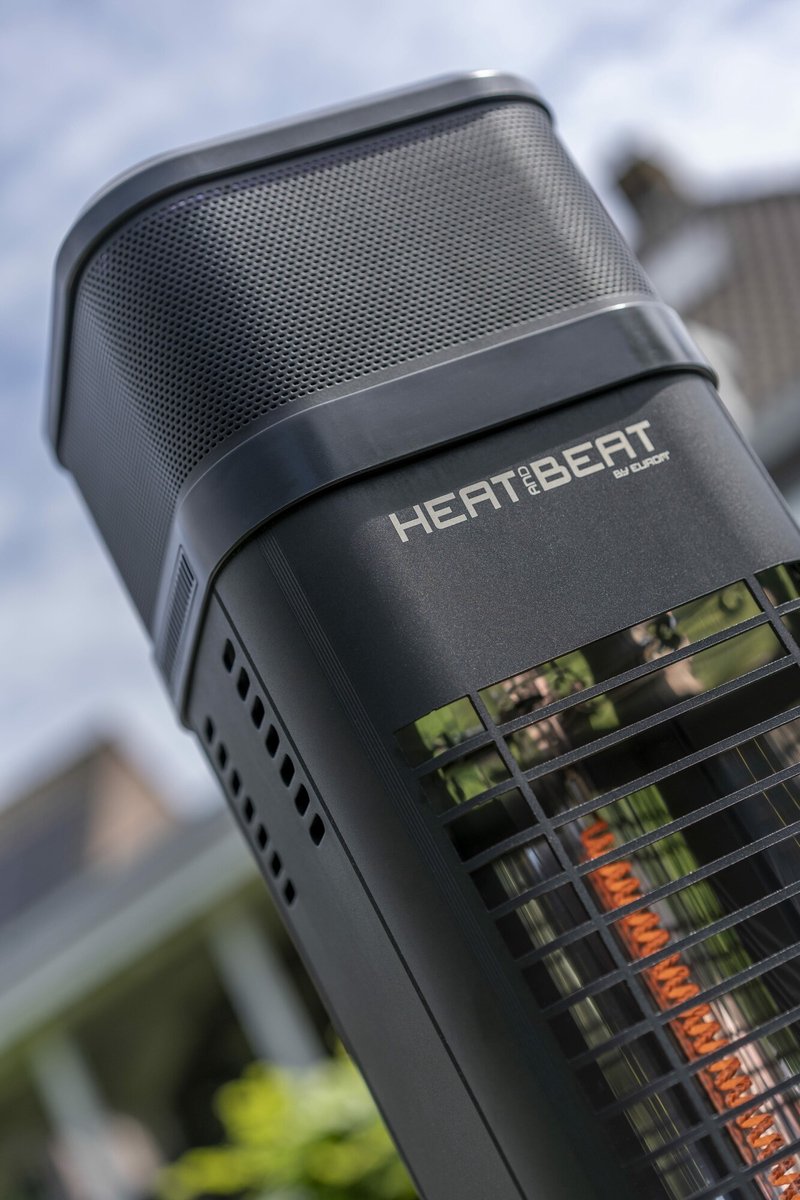 Eurom Heat and Beat Tower - Freestanding patio heater with speaker