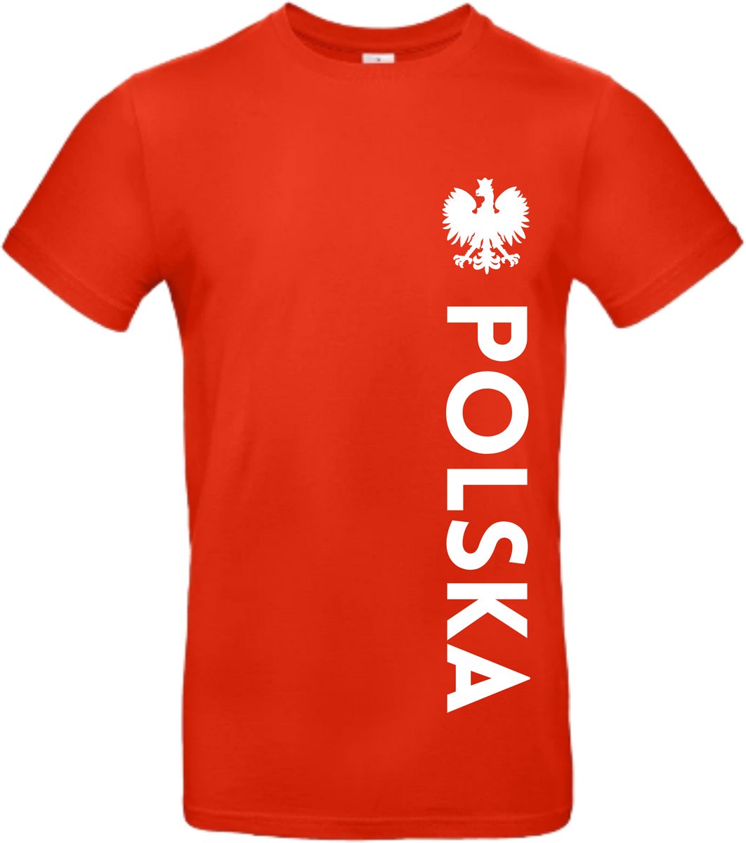 Polska - Polska - Poland - Polen tshirt - Polska tshirt - Rood T-shirt van 100% Katoen voor Trotse Polen - Maat XL