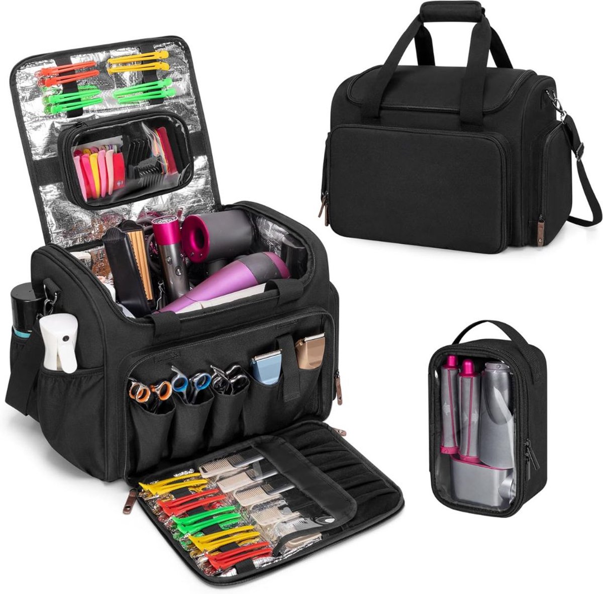Kapperskoffer - Kapperstas - Visagie - Cosmetica Organizer - Zwart