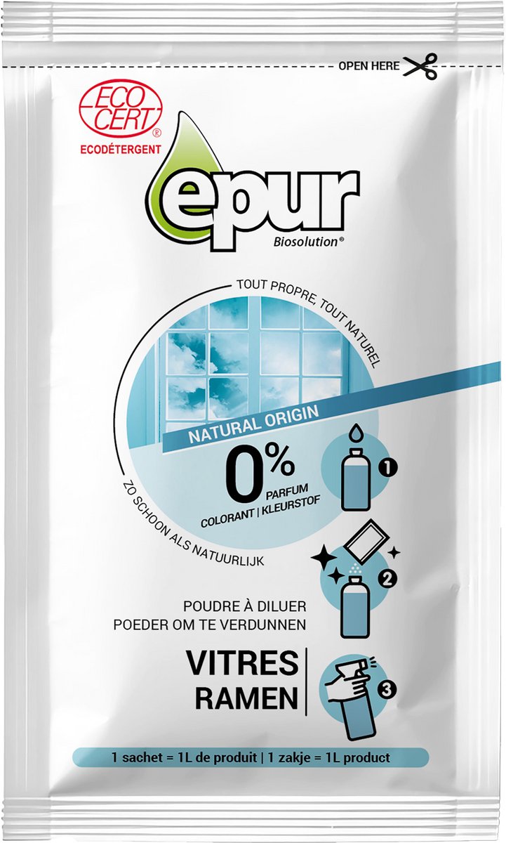 Epur - Ramenreiniger - Poeder om te verdunnen - 10g poeder + 1L water = 1L product
