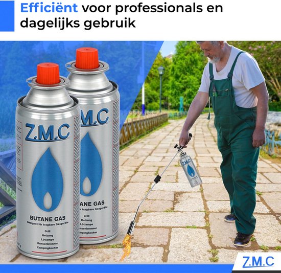 Z.M.C Butaangaspatronen 227 g met ventieltype MSF-1a, universele butaangaspatronen met bajonetaansluiting Gaspatroon voor kampeerkooktoestellen, gasverwarming, gasbrander, onkruidbrander van Z.M.C — afbeelding 3