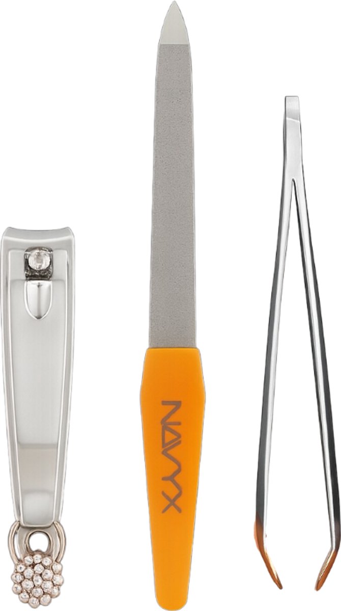 Navyx® Nagelverzorging set – Nagelknipper, Rechte Pincet & Dubbelzijdige Saffier Nagelvijl voor Perfecte Nails!