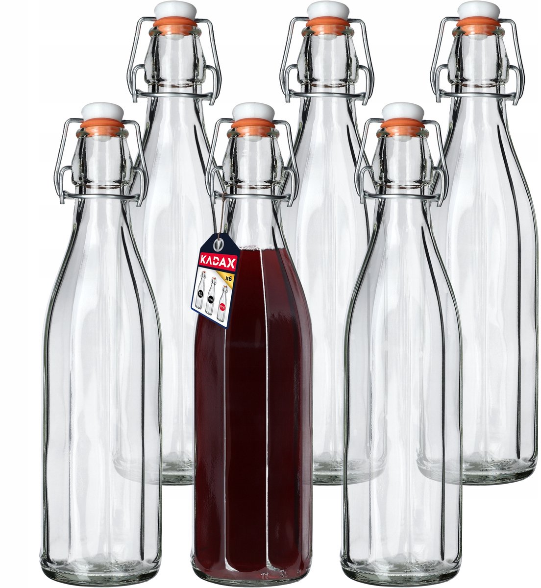 KADAX Flessen Costolata 500 ml met beugelsluiting, set van 6