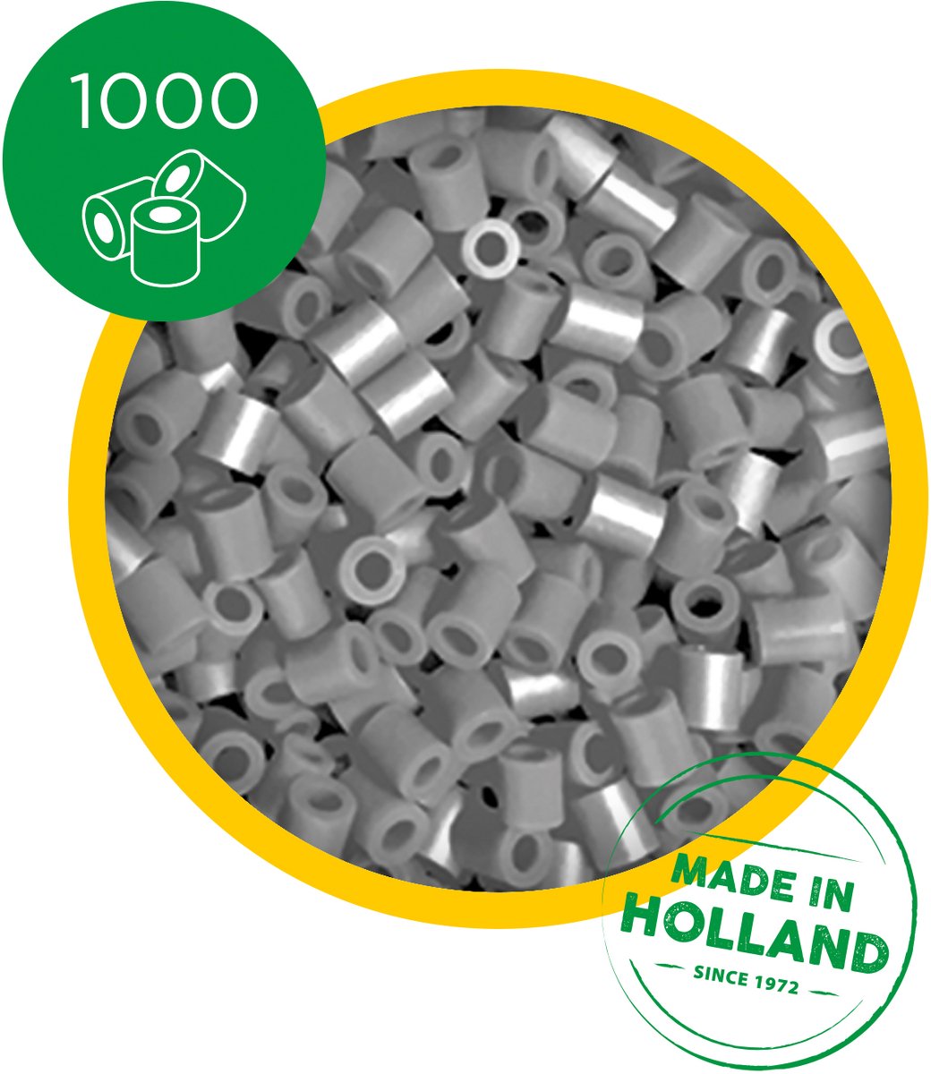SES Creative Beedz Strijkkralen - Navulling Grijs - Vanaf 5 Jaar - 1000 Stuks - Knutselen - PVC-Vrij - Schoencadeautjes Sinterklaas — afbeelding 3