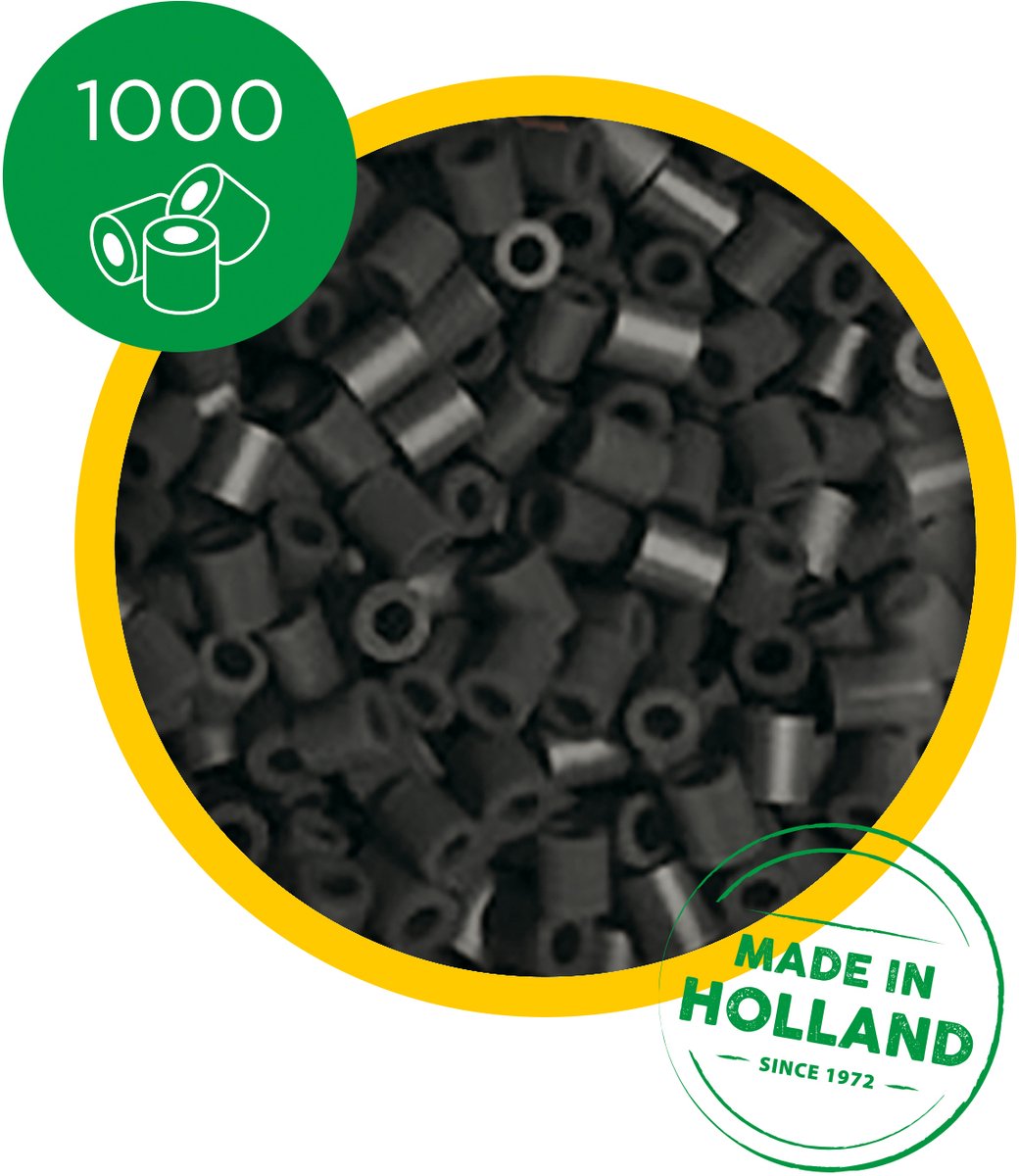 SES Creative - Beedz - Zwart - Strijkkralen - 1000 Stuks - PVC Vrij - Vanaf 5 Jaar — afbeelding 3