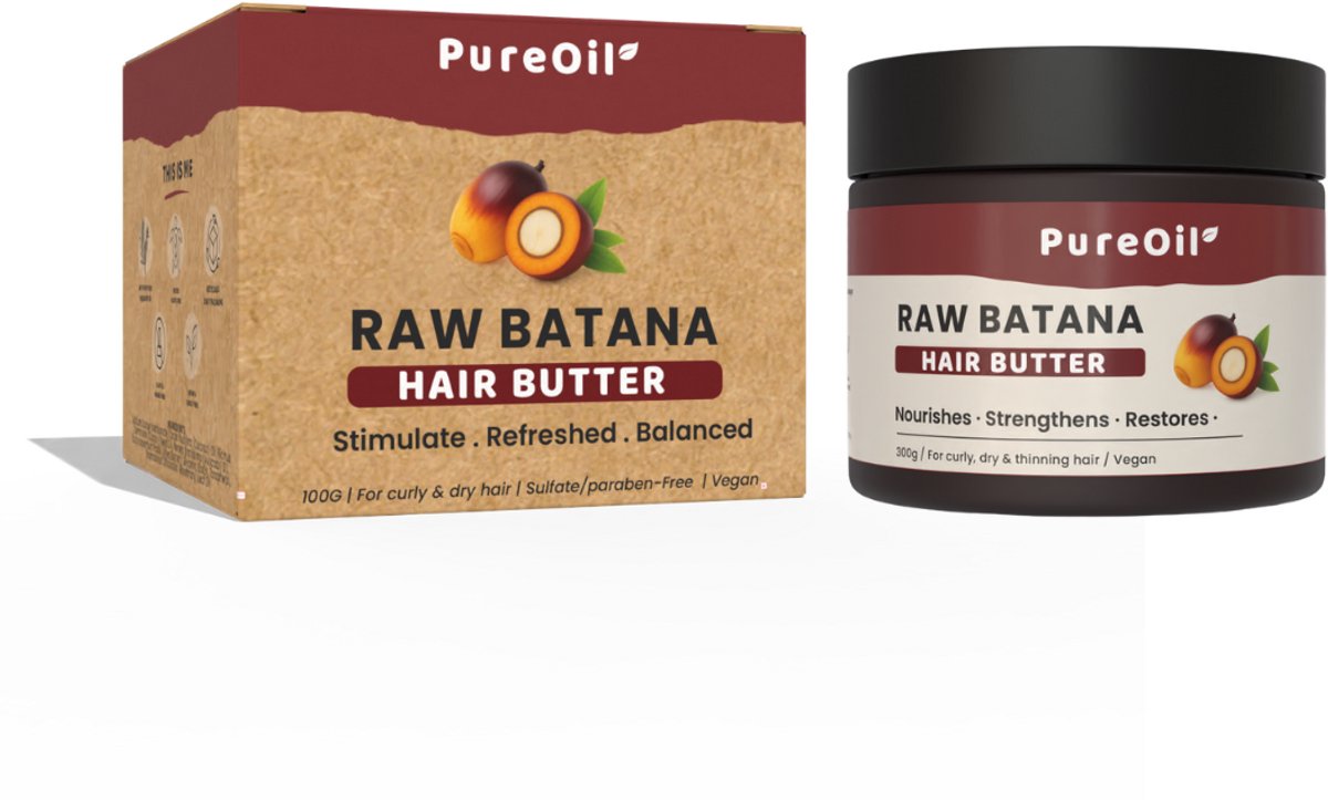 PureOil® Batana Oil Butter- Haarmasker - 100% Natuurlijk & Vegan Batana Olie - Haargroei Butter - Haarolie - Incl. Ebook - Sinterklaas Cadeautjes - Black Friday Deals 2025