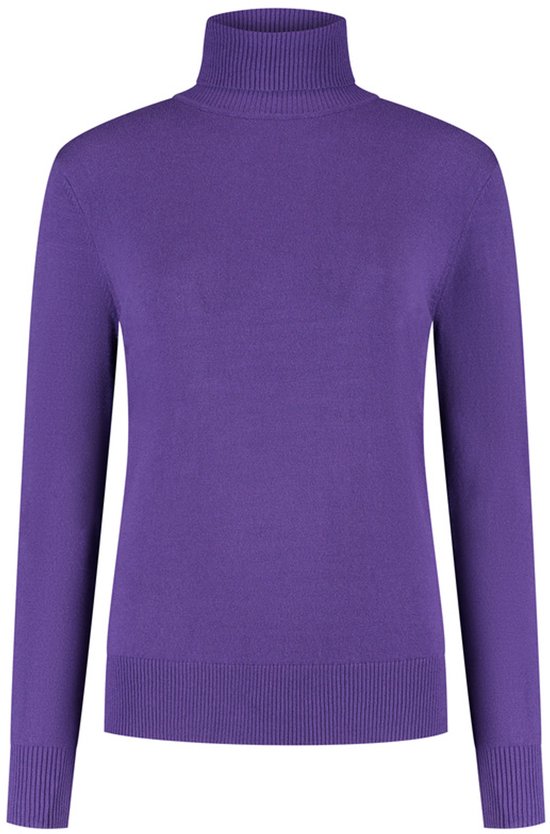 DAMES COLTRUI - Glad Gebreid - Viscose - Kleur Paars - Maat M