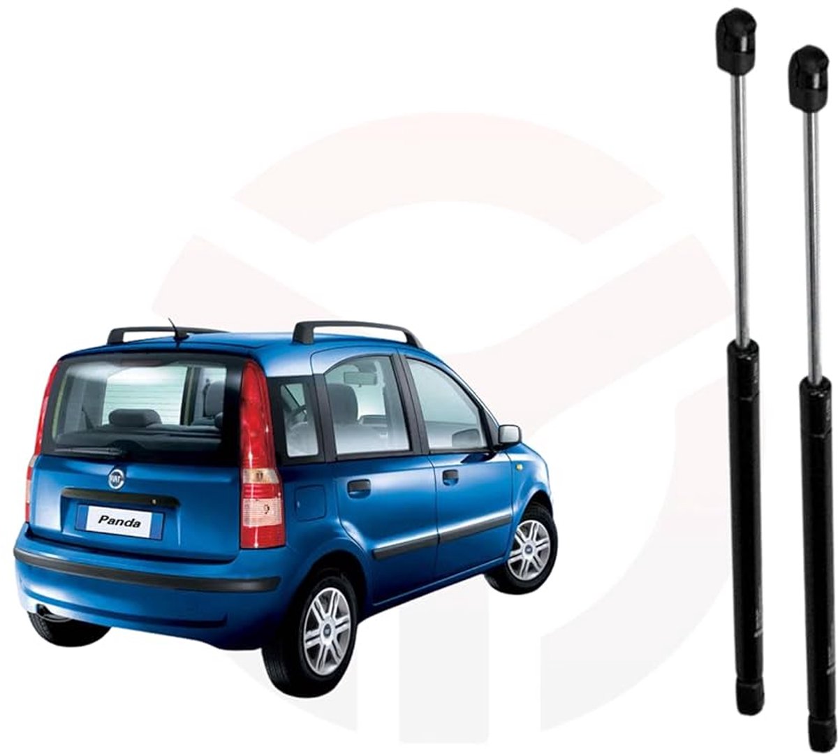 2x gasveer achterklep voor Fiat Panda 169 van 2003 tot 2014