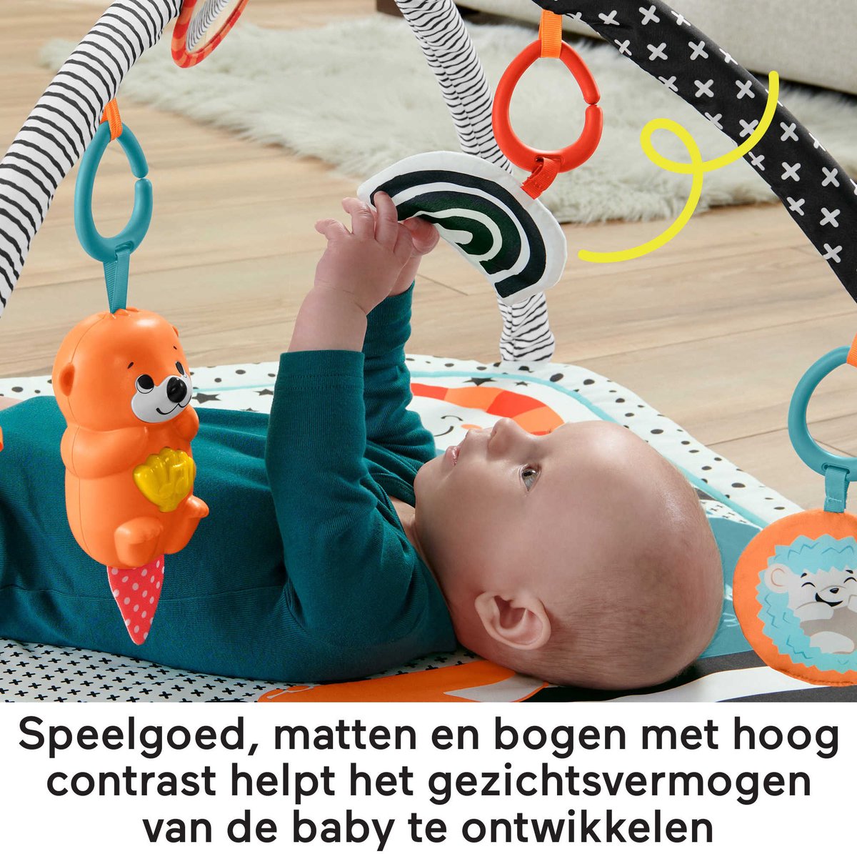 Fisher-Price 3-in-1 Muziek Glow & Grow Gym, Baby Speelmat - Met Lichtjes en Sensorisch Speelgoed voor Pasgeborenen — afbeelding 14