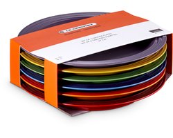 Le Creuset Vancouver Dinerborden 27 cm Regenboog Kleuren Set Van 6